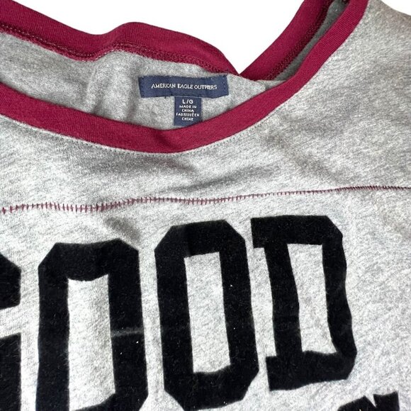 AE Good Vibes Only Baseball Tee Size L - Picture 3 of 5